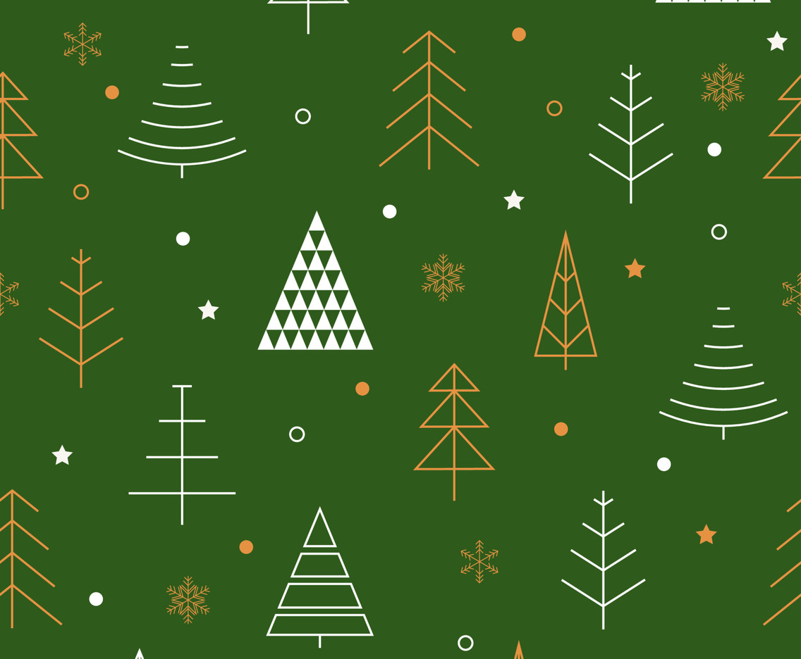 Green Winter Christmas Seamless Pattern