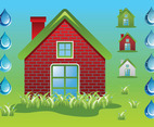 Green Home Ecology Vectors