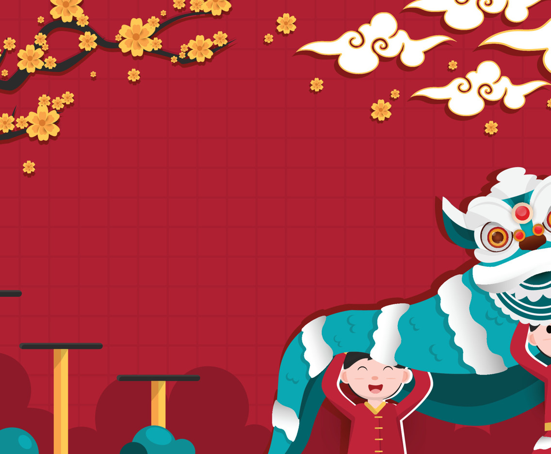 Chinese New Year Barongsai Dance Background