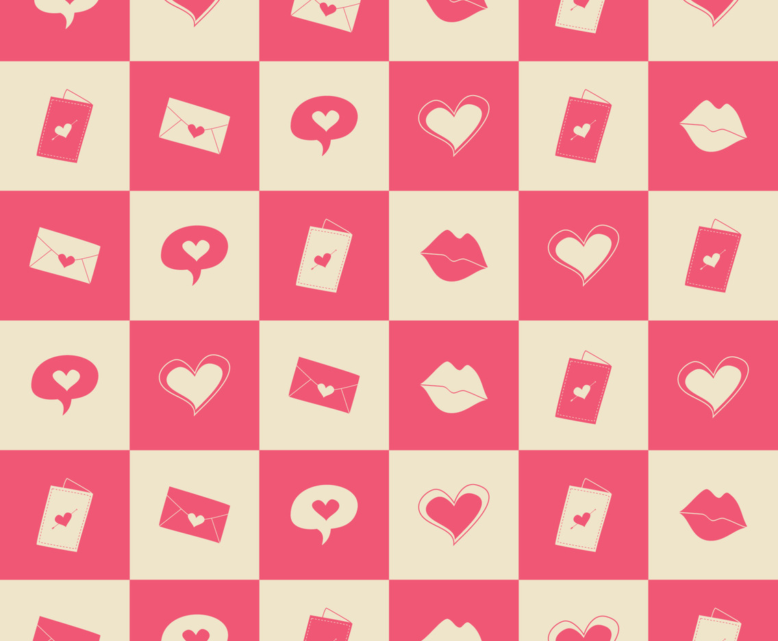 36 Square Valentine Ornament Seamless Pattern