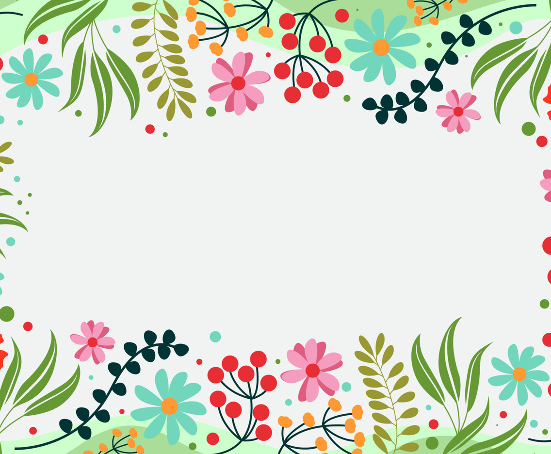 Colorful Flat Spring Floral Background