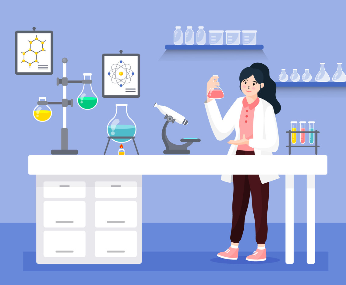 Female Scientist Experimenting in the Laboratory