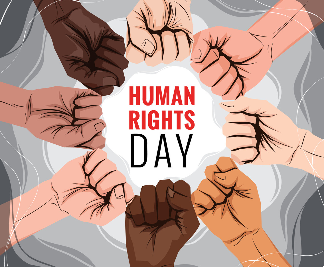 Civil Rights Concept with Group of People Fist Bump Together