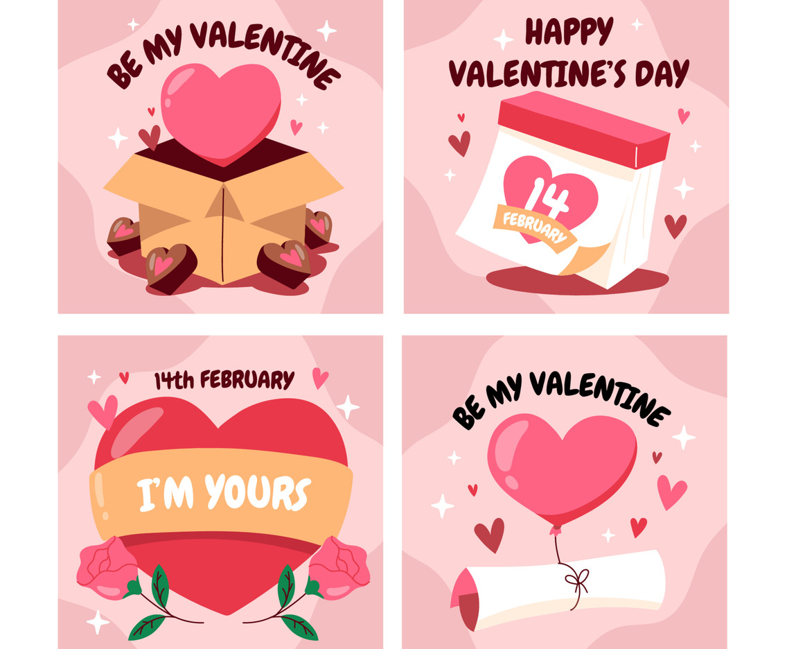 Set of Valentines Day Cards