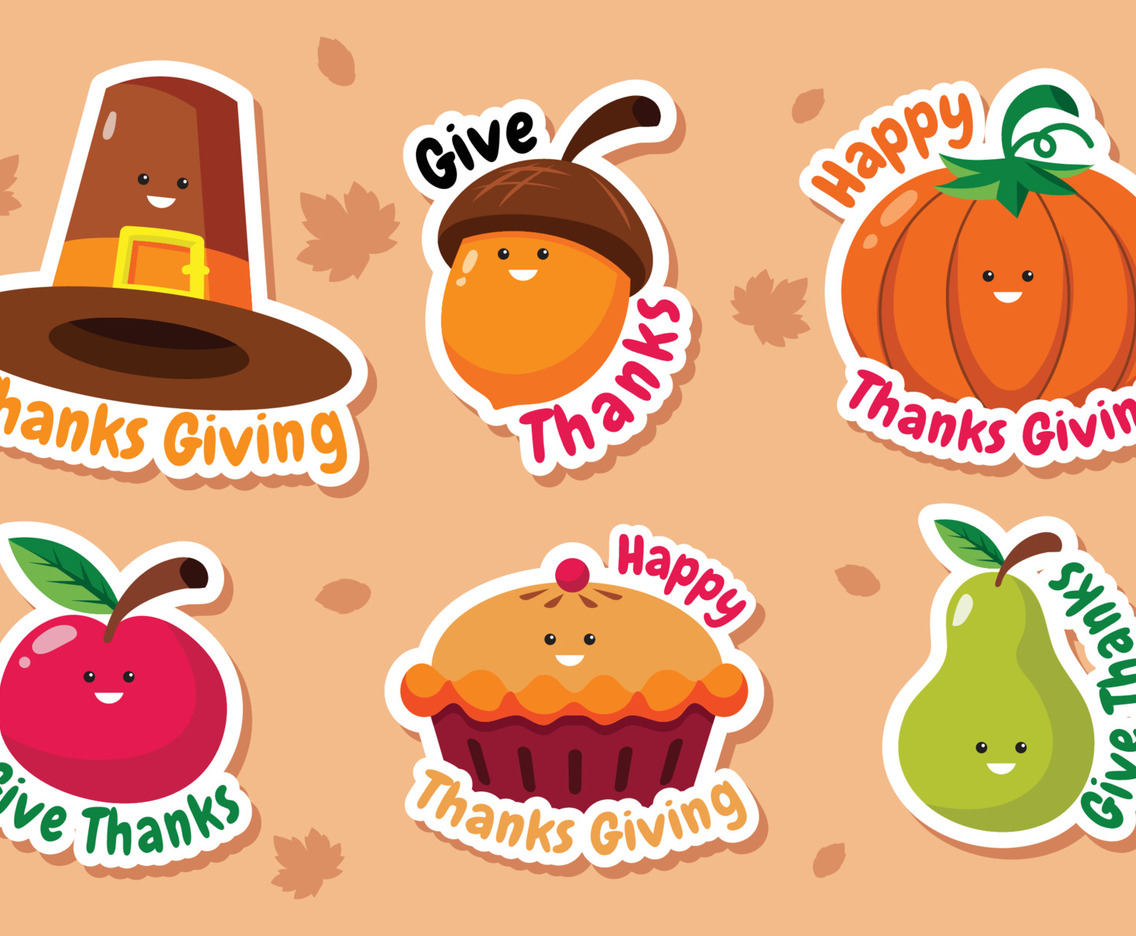 Thanksgiving Dinner Sticker Set