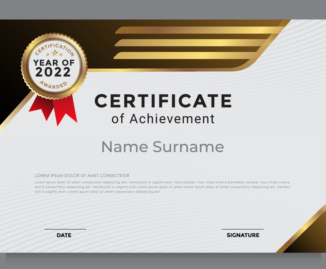 Certificate Black Gold Template