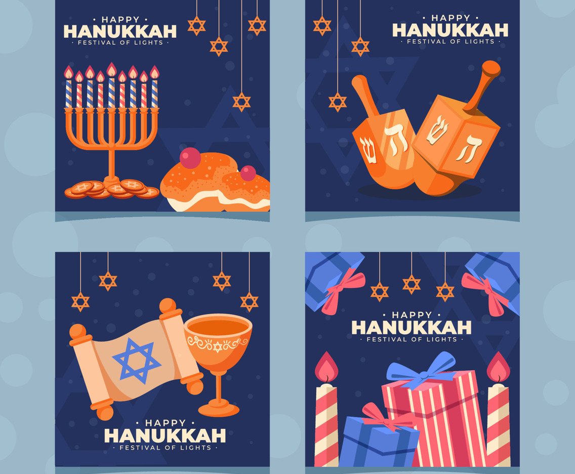 Set of Hanukkah Greeting Cards