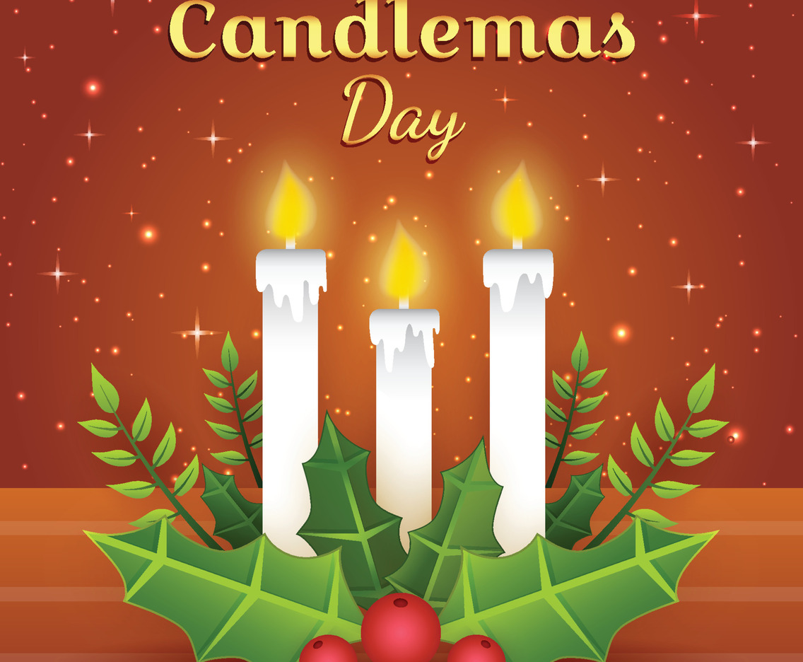 Candlemas Day with Candle Background Template