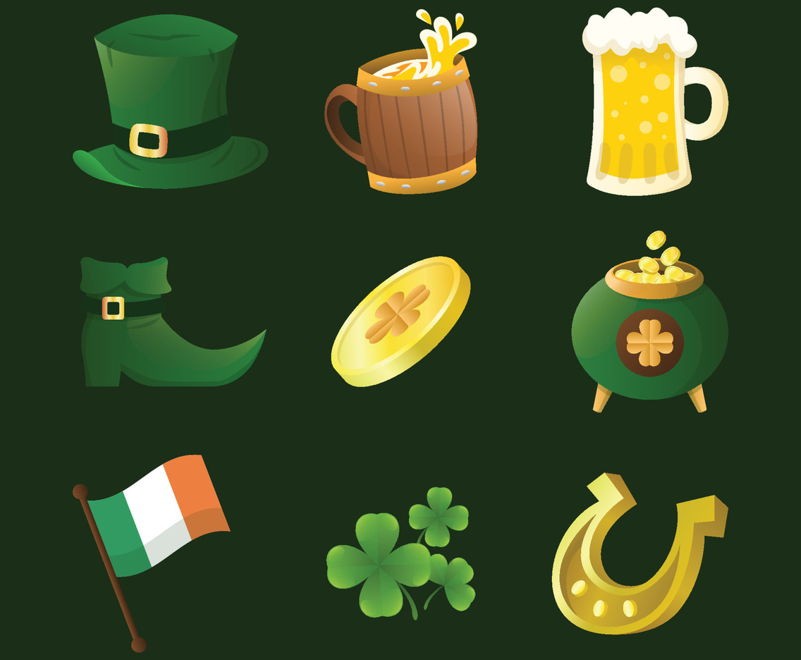 Saint Patrick's Clover Icon Set