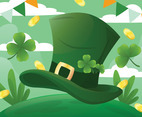 Saint Patrick's Hat and Clover Leaves
