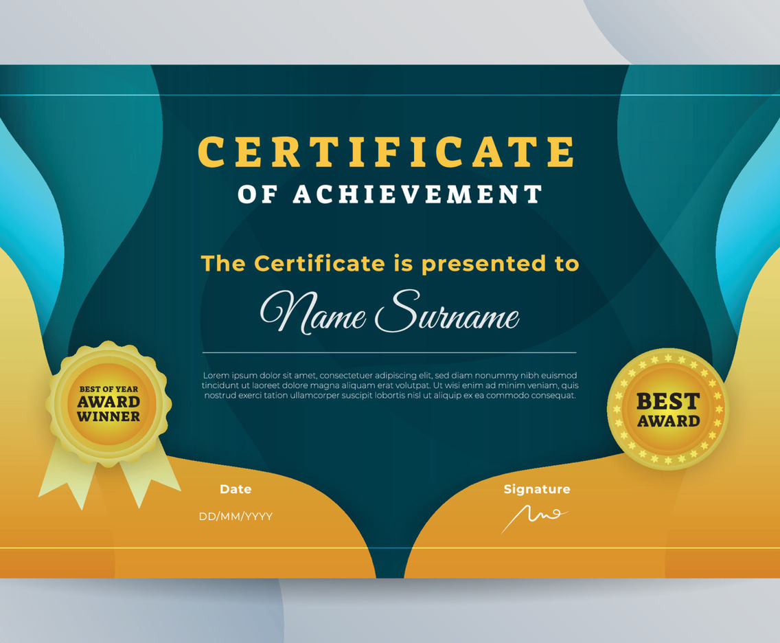 Certificate of Achievement Template