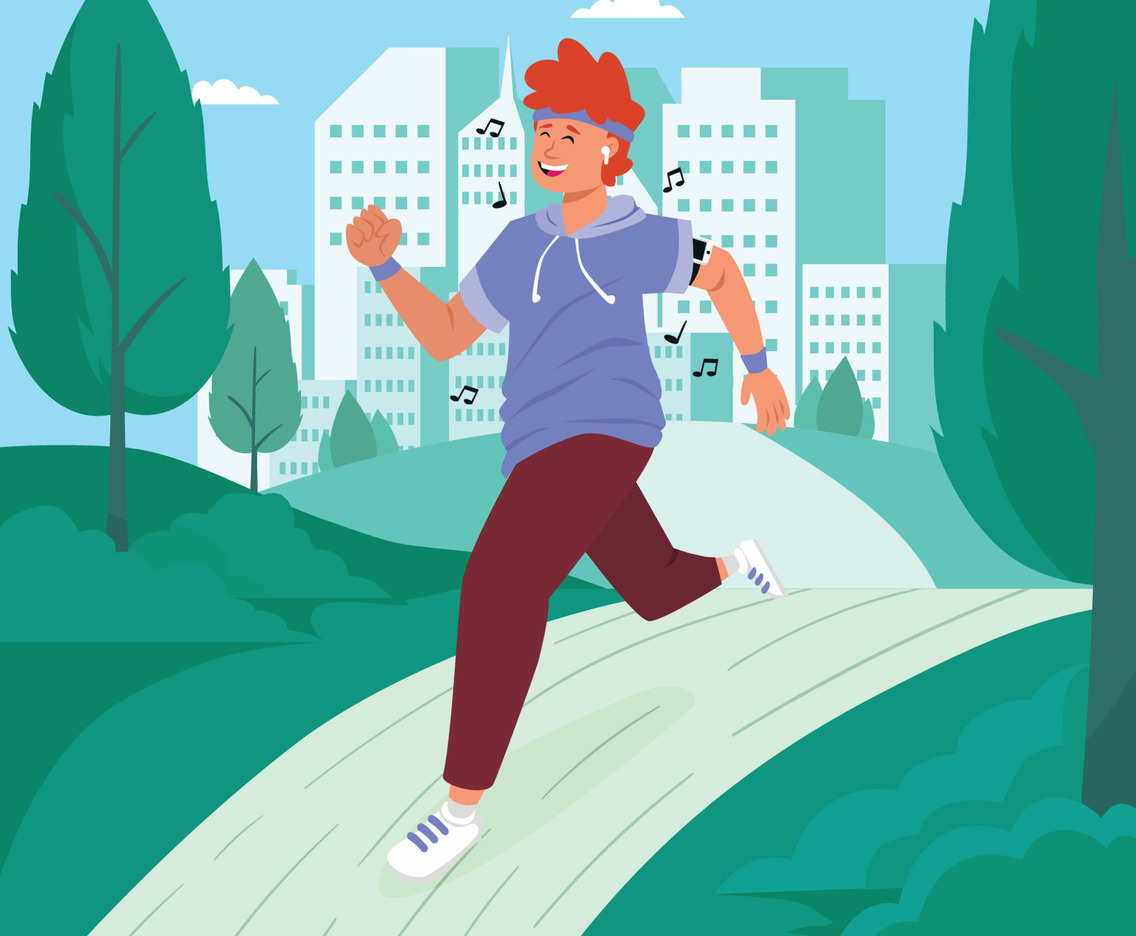 Healthy Boy Jogging Outdoors