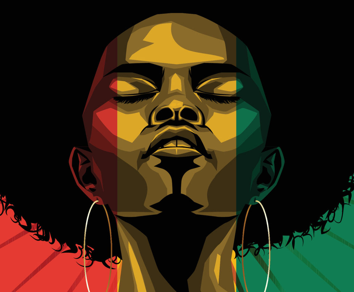 Black History Month Concept Poster with African American Woman
