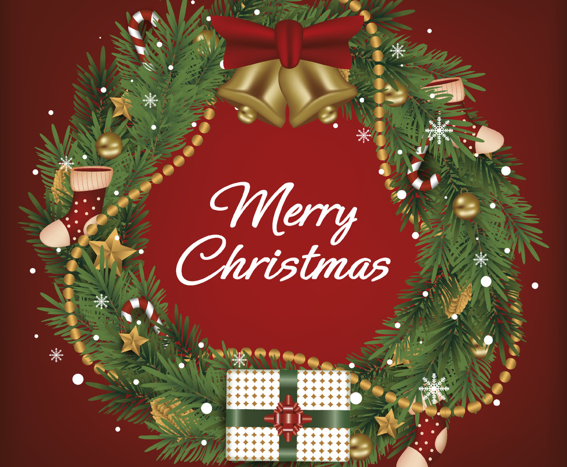 Floral Christmas Ornament Background