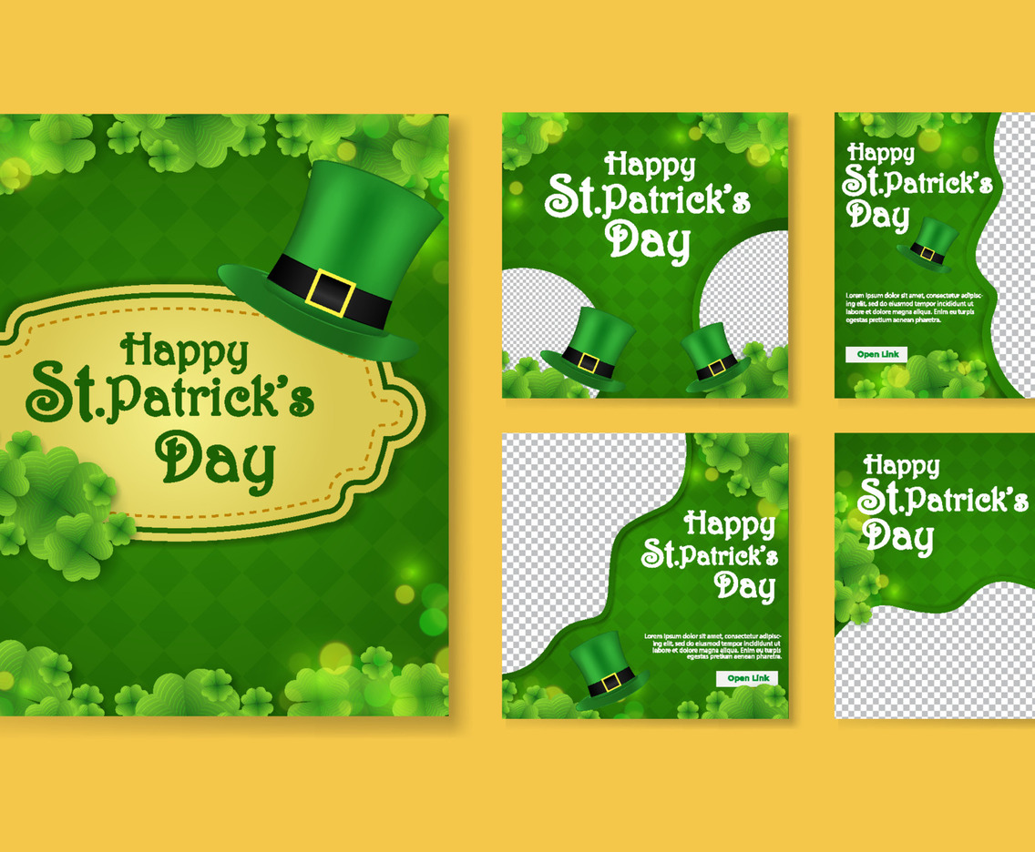 Social Media Post Template with Green Hat
