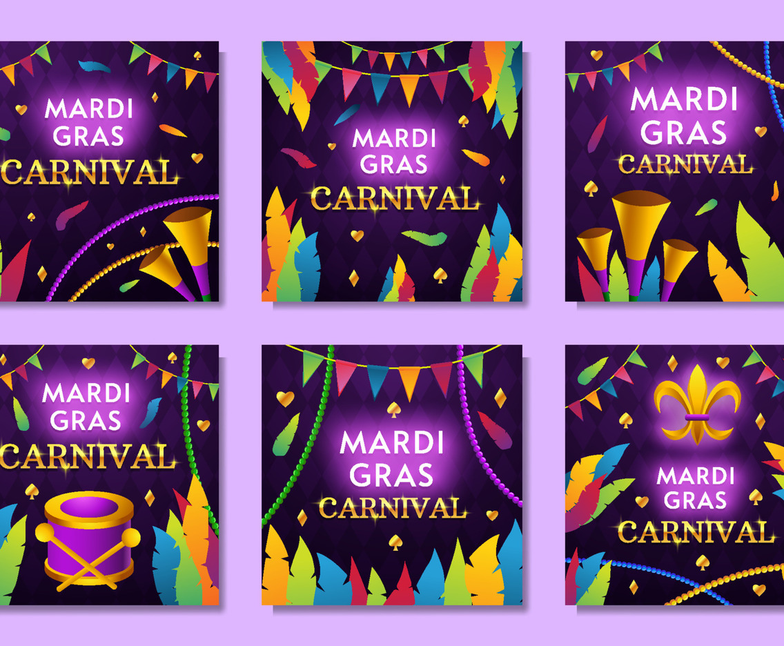 Mardi Gras Carnival Social Media Post