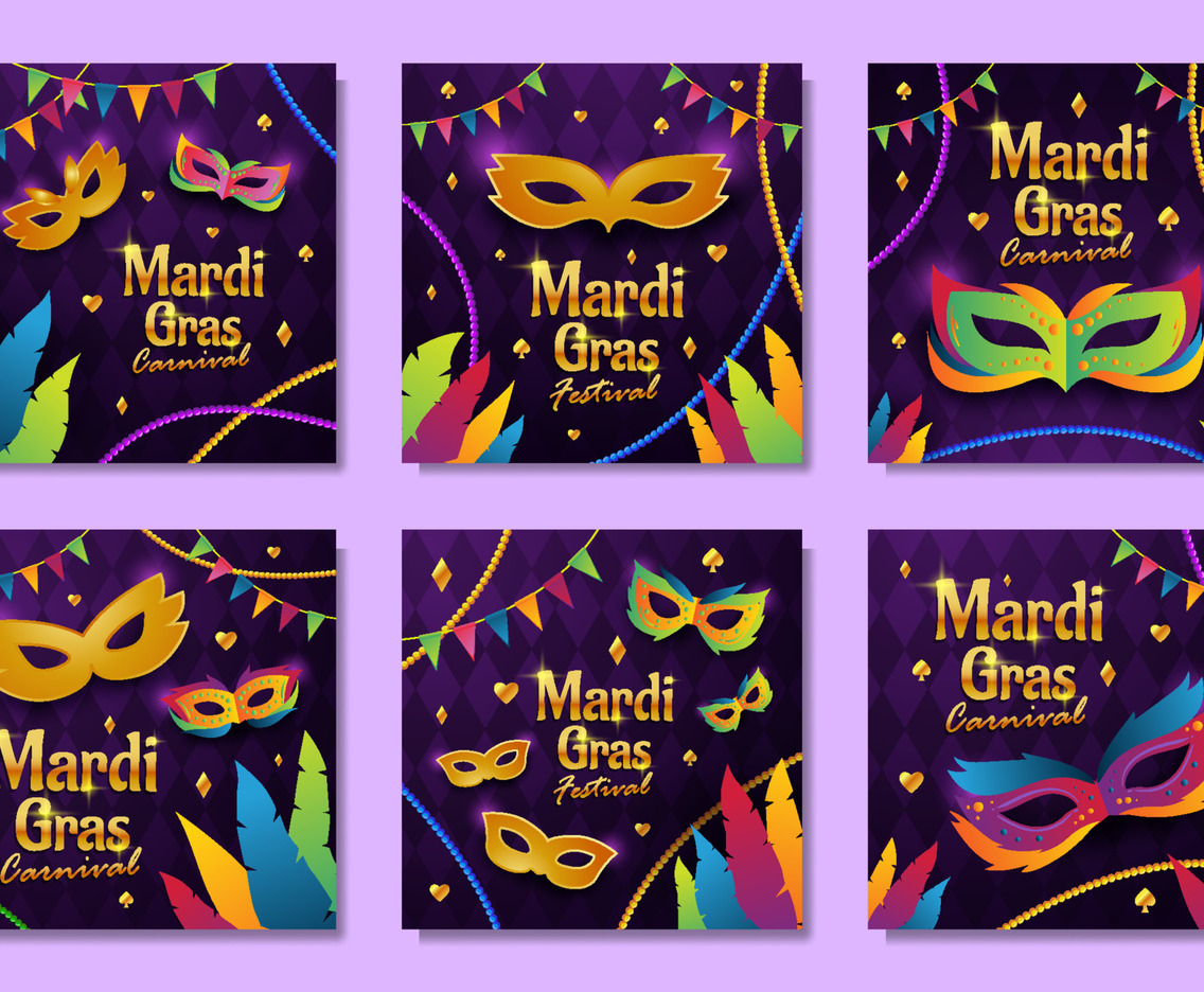 Mardi Gras Mask Social Media Post