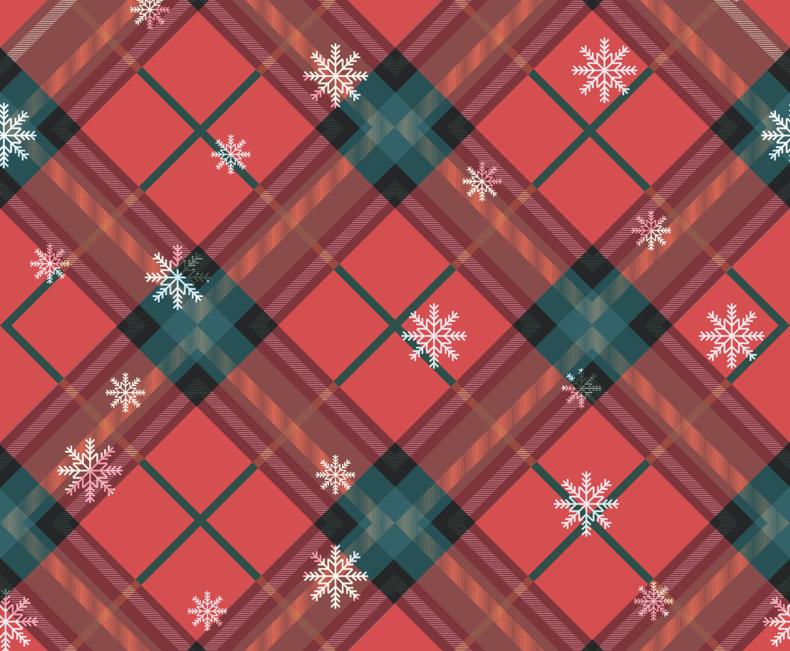 Seamless Pattern Christmas Buffalo Plaid