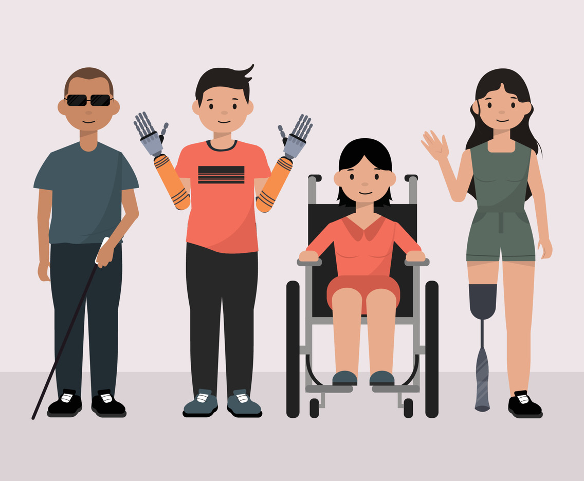 Set of Character People with Dissability