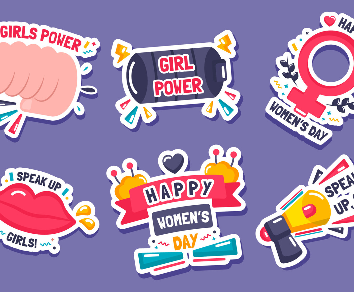 Happy Women's Day Sticker Set