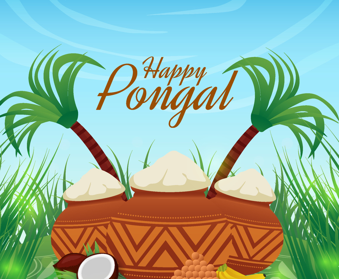 Happy Pongal Background Concept