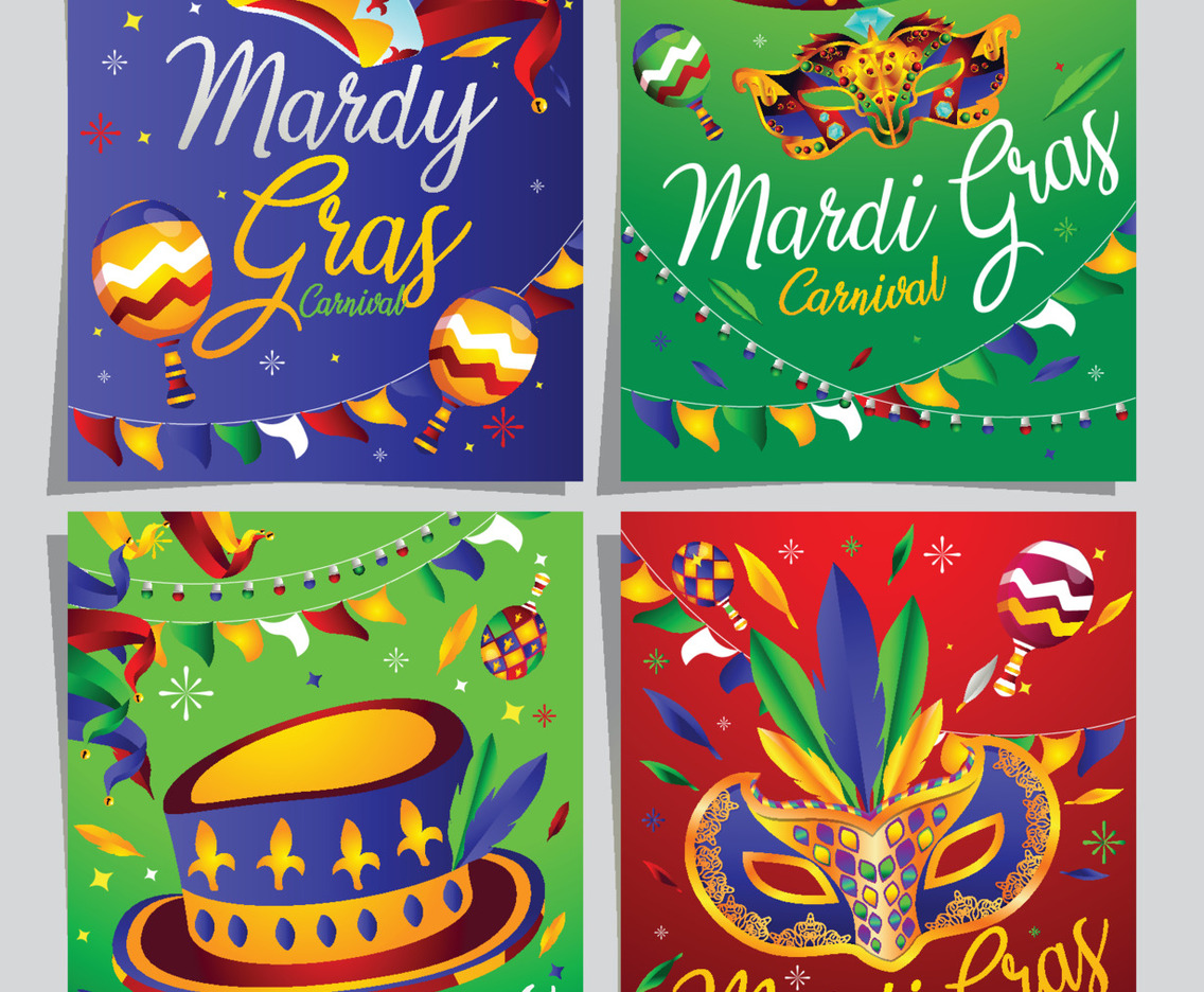 Mardi Gras Festival Card Concept