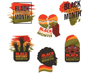 Black History Month Sticker Set Vector Art & Graphics | freevector.com
