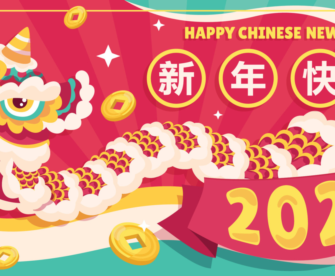 Cute Girl Dancing Using Lion Dance attire in Chinese New Year Festival