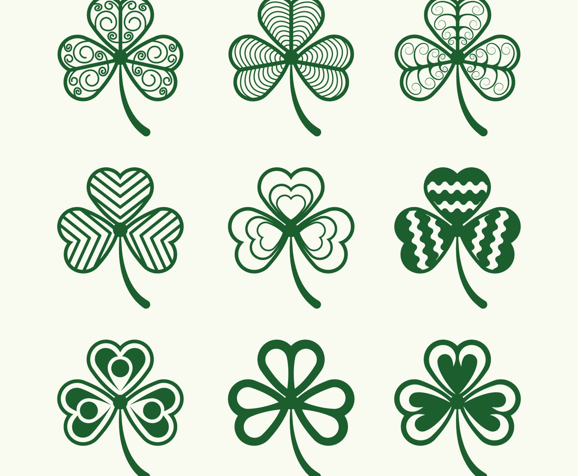 Set of Shamrock Laves Icons