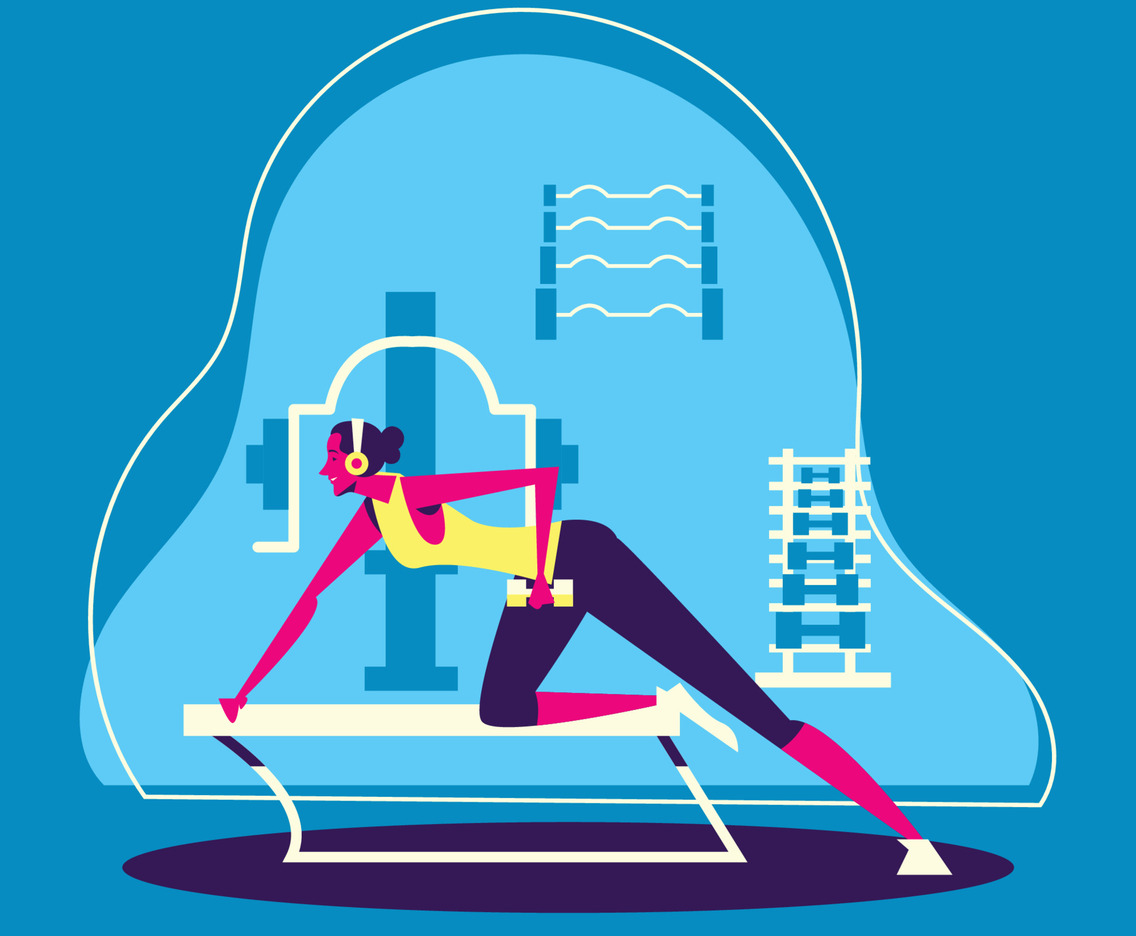 Woman Doing Workout with a Dumbbel in a Gym