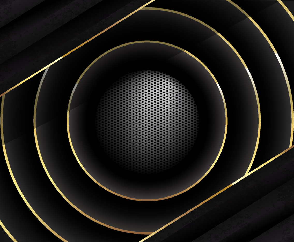 Black Gold with Multiple Circles Background