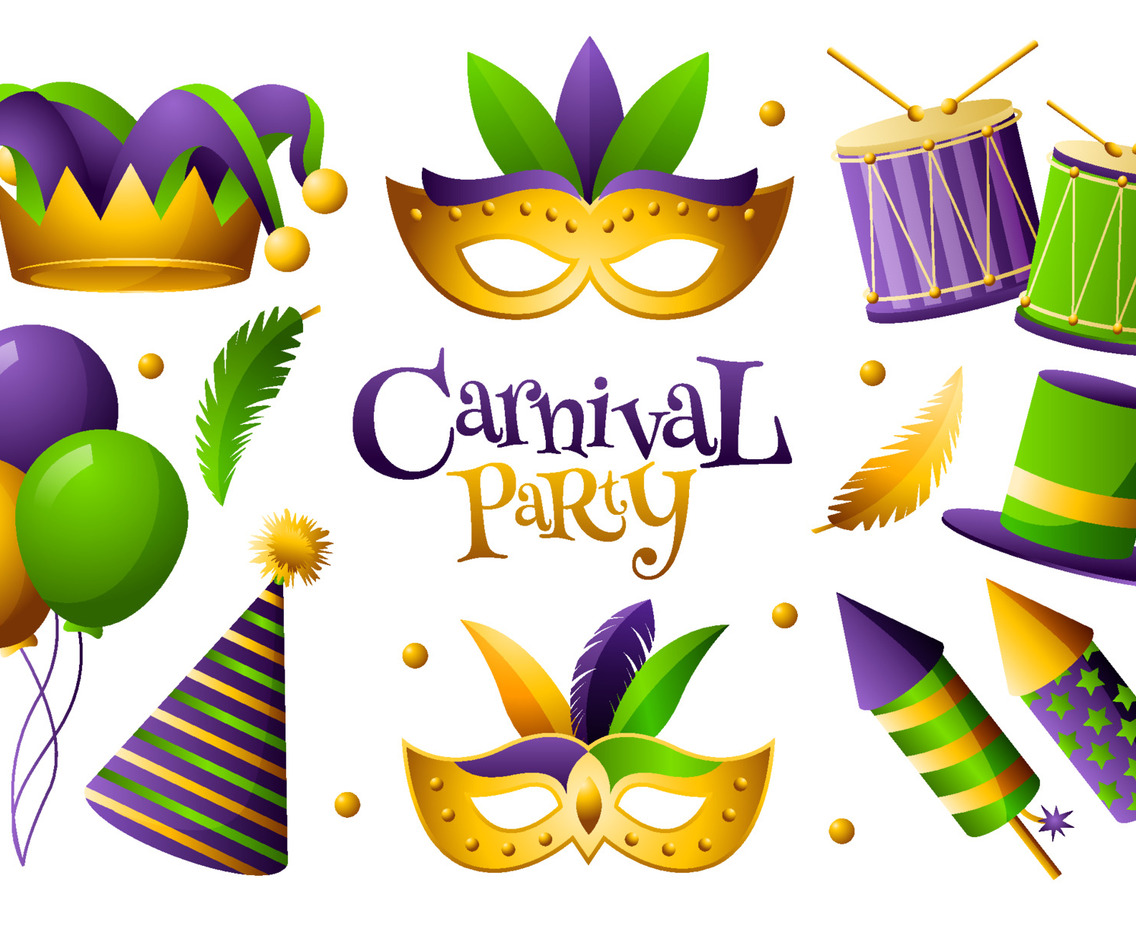 Mardi Gras Carnival Icon Set