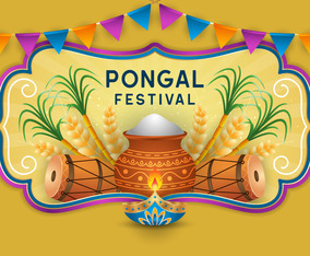 Pongal Festival Celebration Vector Design Illustration