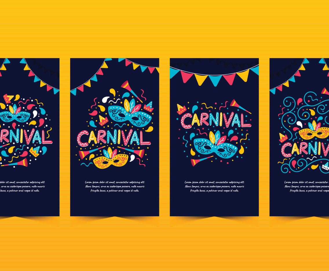 Carnival Mardi Gras Party Social Media Post Collection