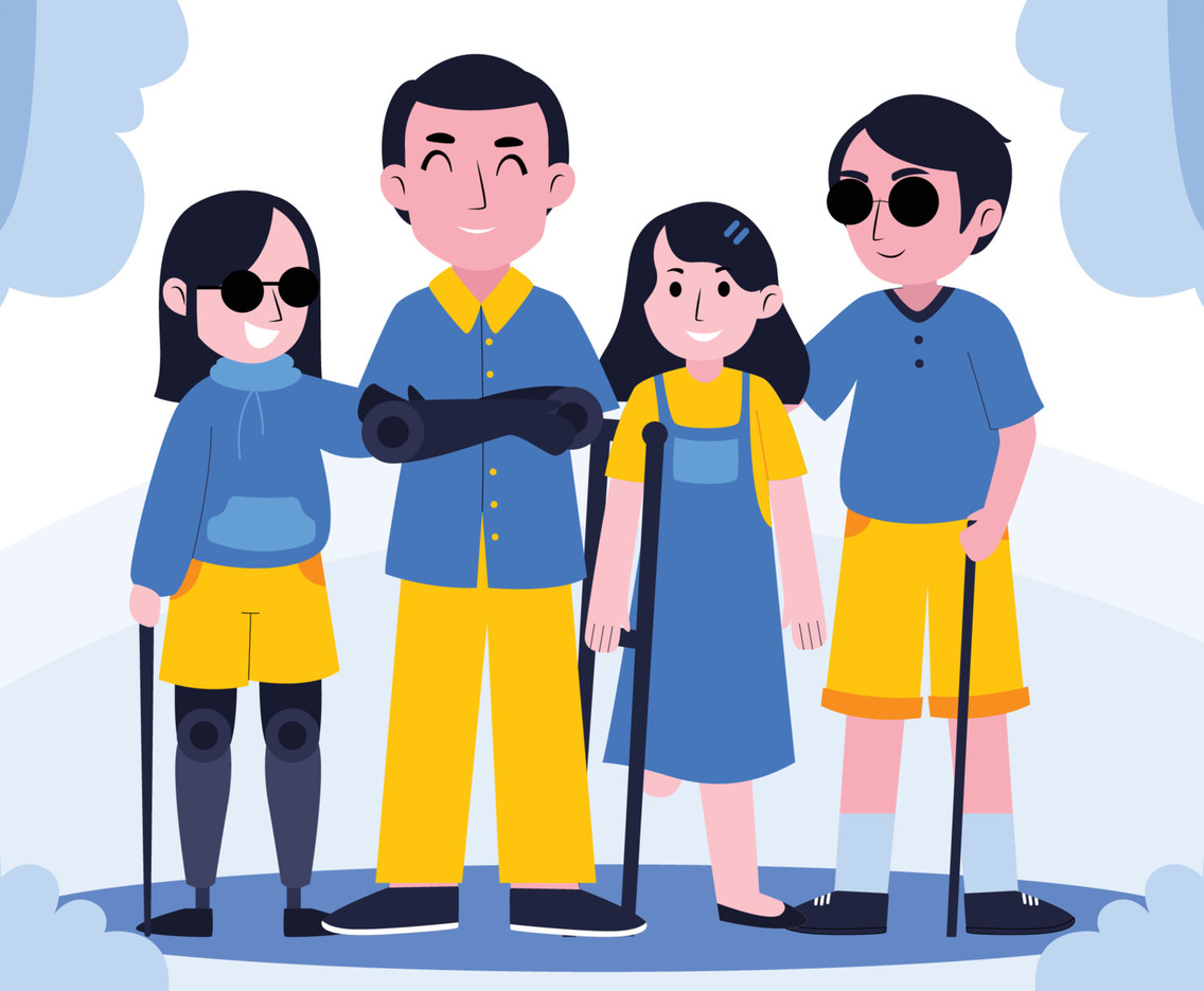 People With Disabilities Characters Concept