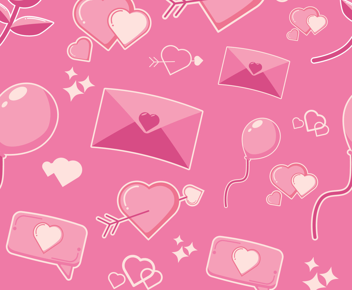Seamless Pattern with Valentine Elements
