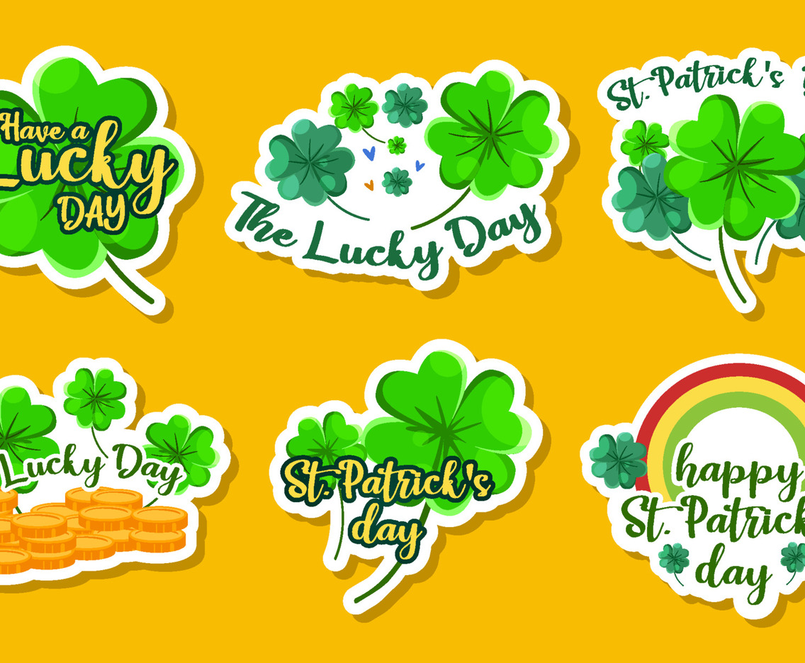 Happy Saint Patrick Day Clover Sticker