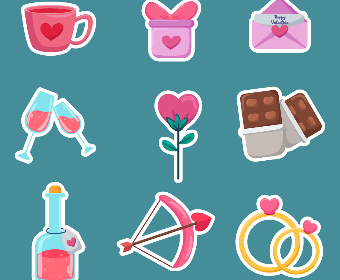 Events Valentine's Day Sticker Label
