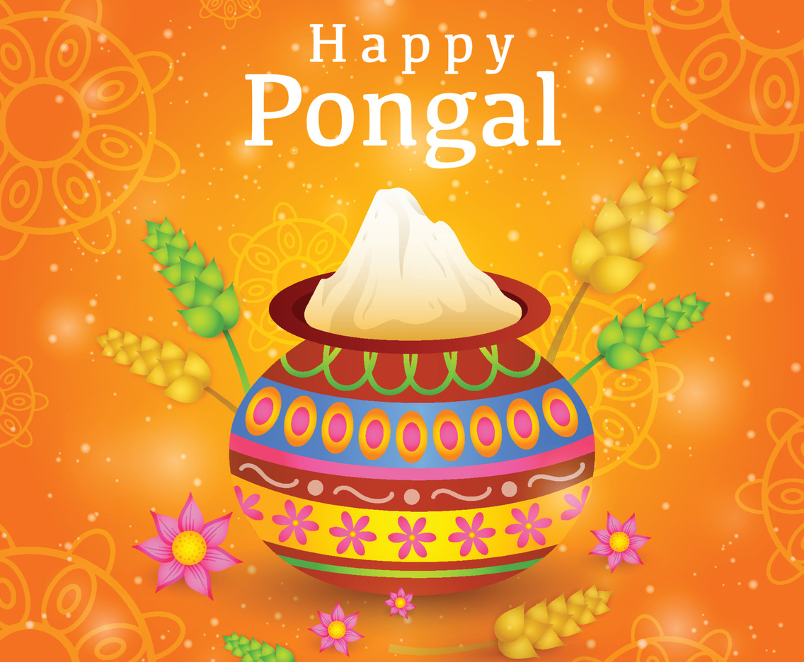 Colorful Happy Pongal Background