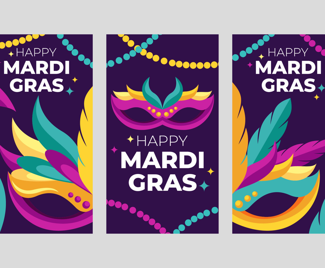 Mardi Gras Mask Festival Banner Set