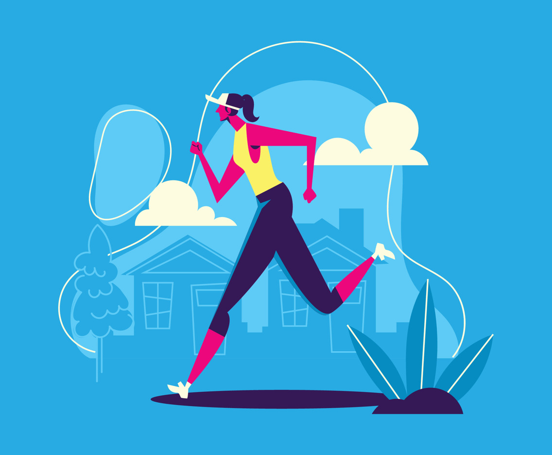 A Woman Jogging in The Morning