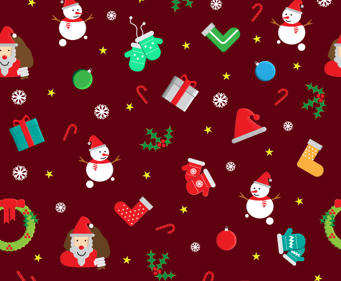 Christmas Elements Seamless Pattern