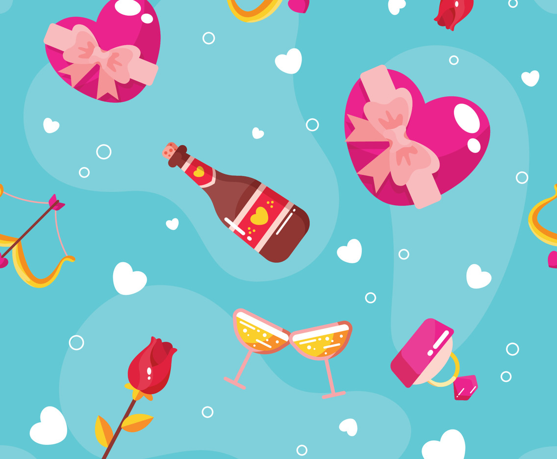 Love Valentine cute Seamless Pattern Theme