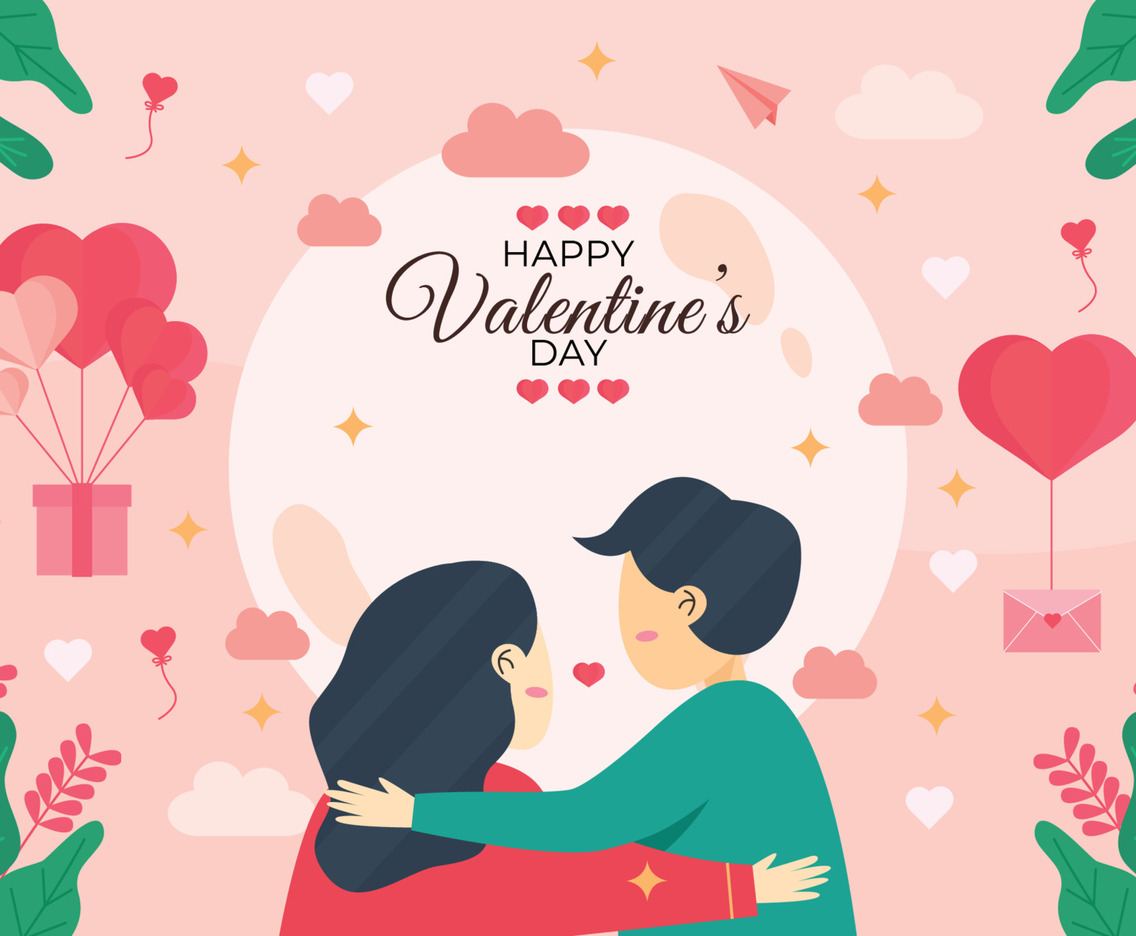 Couple Of Lovers Celebrating Valentine's Day