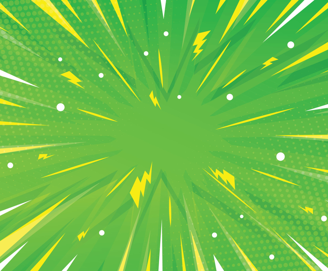 Halftone Comic green template concept