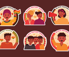 Black History Month Sticker Set Vector Art & Graphics | freevector.com