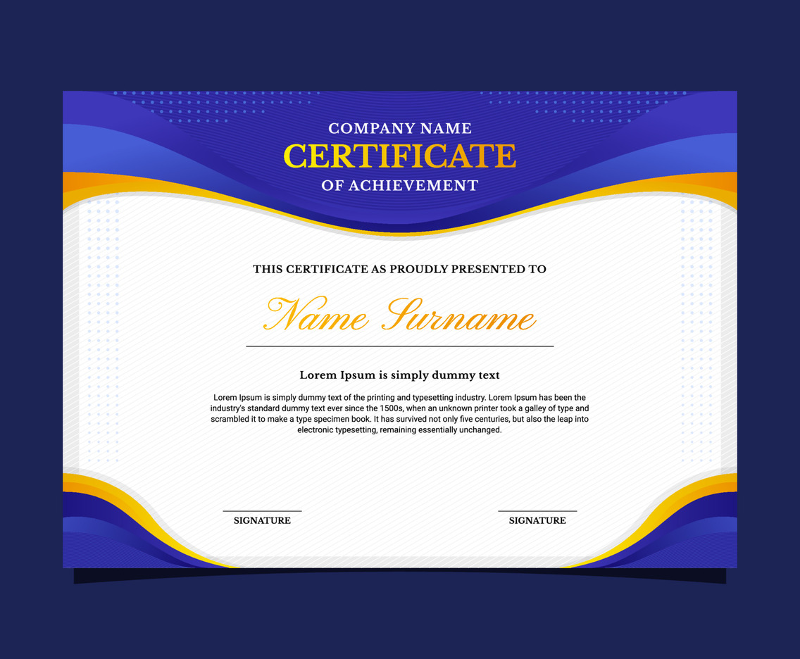 Elegant Blue Certificate Template