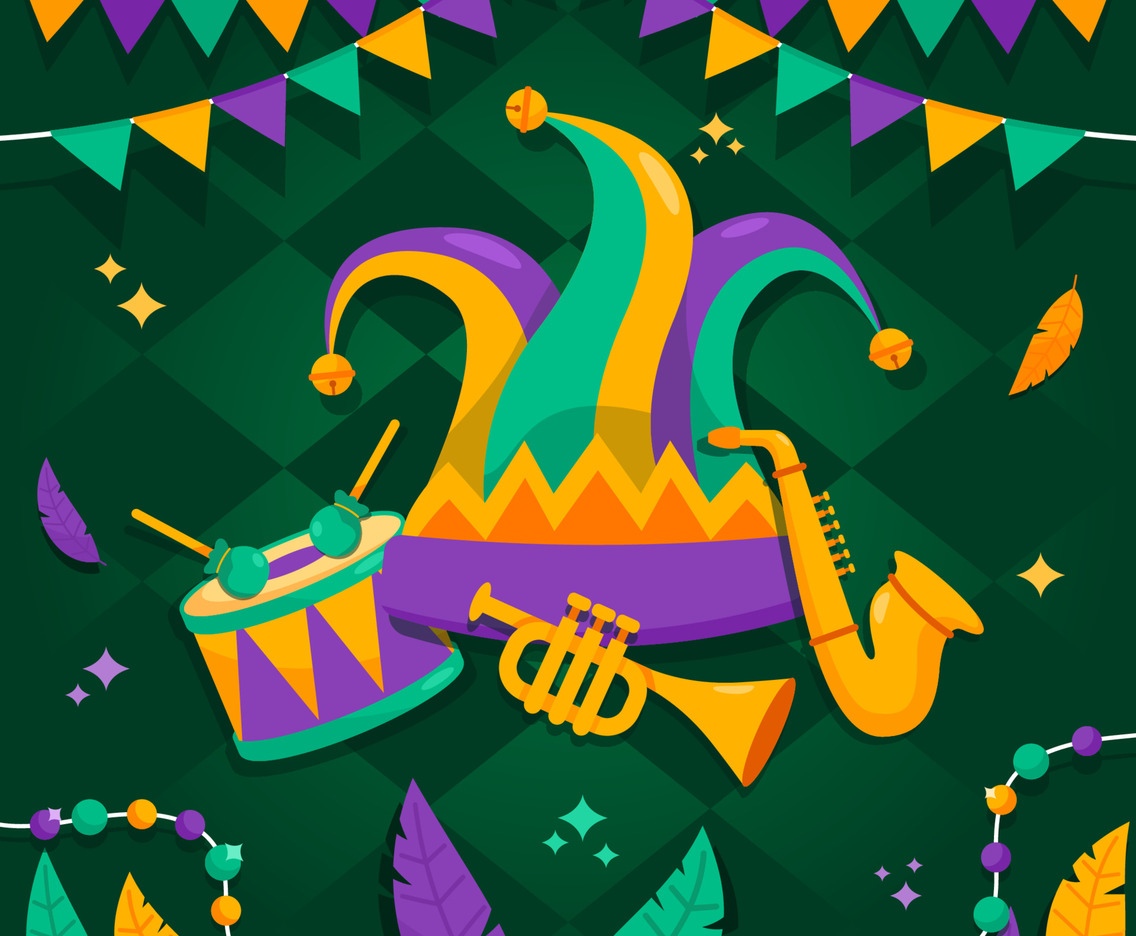Jester Hat On Mardi Gras Carnival Celebration