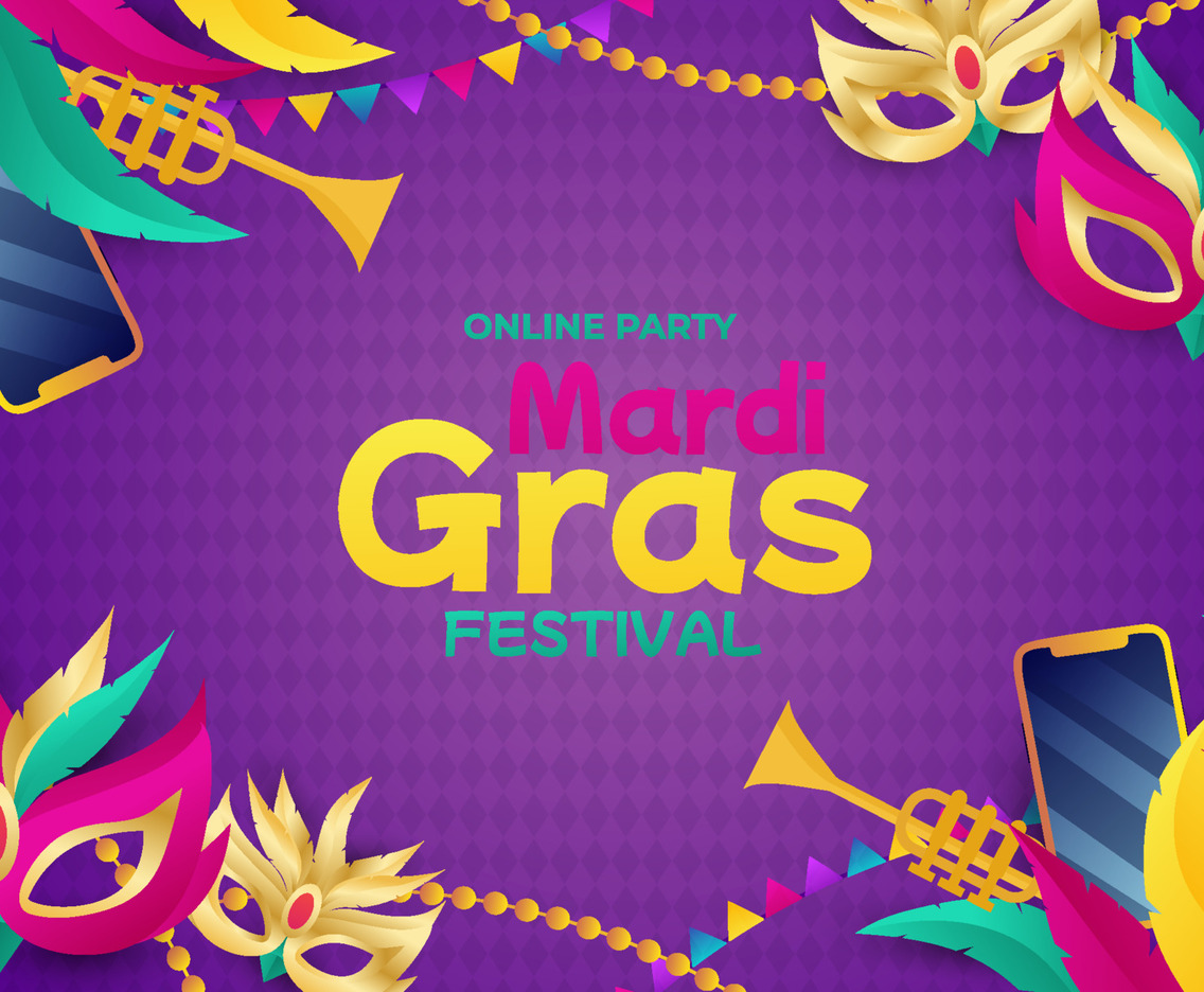 Background of Mardi Grass Carnival Online Party