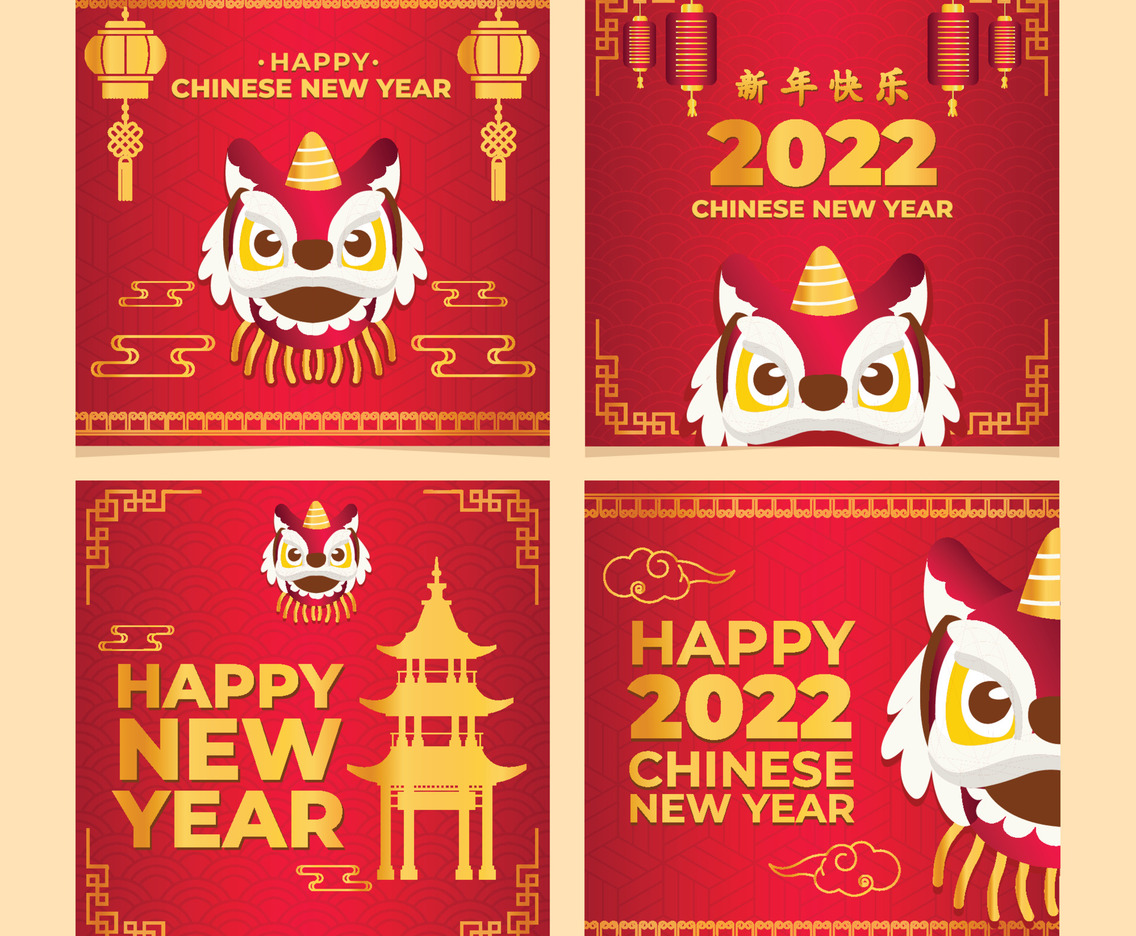 Chinese New Year Social Media Post with Barongsai